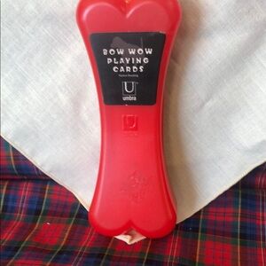 Umbra Bow Wow Playing Cards in Red Bone Case